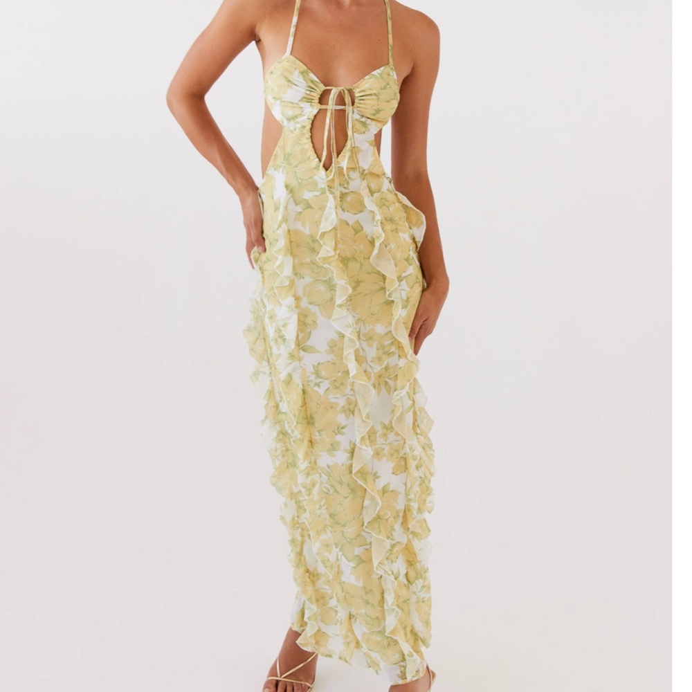Peppermayo Sunset Kisses Ruffle Maxi Dress